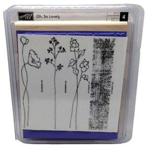 Stampin Up Oh So Lovely 4 Piece Rubber Stamp Kit Unmounted 2006 Floral Retired